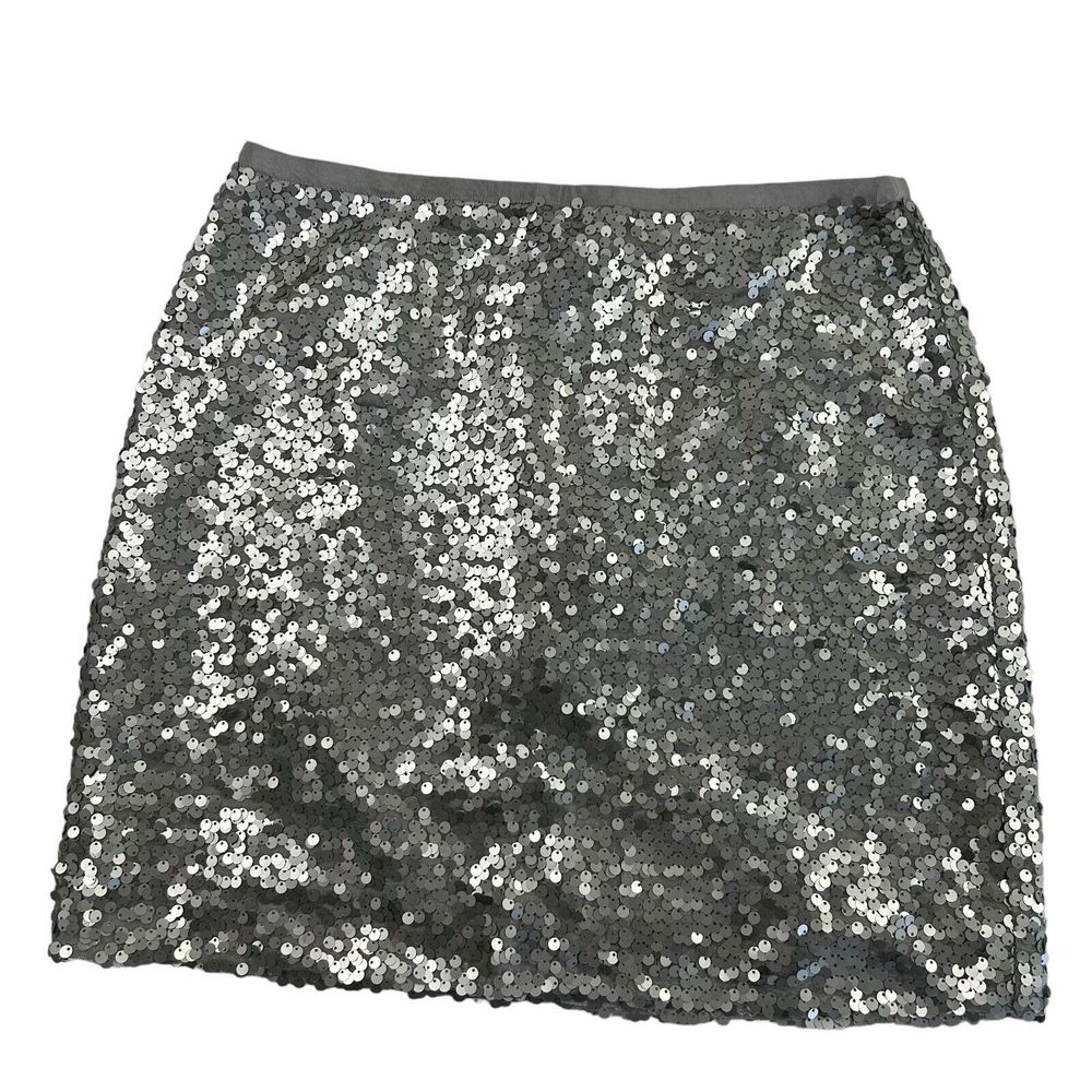 J Crew , size 8, never worn, Silver Sequin Mini Skirt - Sparkling Party Skirt